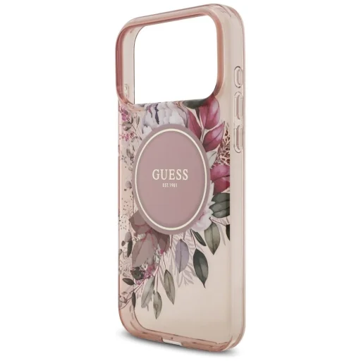  iPhone 17 Pro Max Pink Guess IML Flowers Szíj MagSafe tok - 6