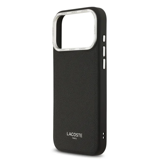  iPhone 17 Pro Max Fekete Lacoste PU Bőr Champs Elysees MagSafe tok - 5