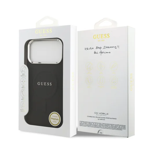  iPhone 17 Pro Max Fekete Guess PU Saffiano MagSafe tok - 7