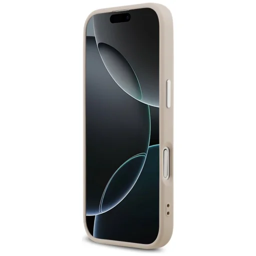  iPhone 17 Rózsaszín Guess PU bőr háromszög logós MagSafe tok - 5