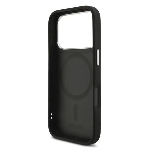  iPhone 17 Pro fekete DKNY PU bőrből készült fém logós csuklópántos MagSafe tok - 6