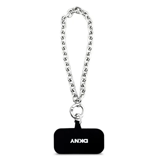  iPhone 17 Pro fekete DKNY PU bőrből készült fém logós csuklópántos MagSafe tok - 7