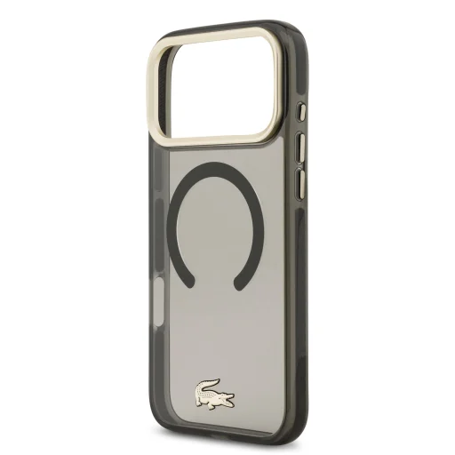  iPhone 17 Pro Max fekete Lacoste PC/TPU Frosted Finish Gold Logo MagSafe tok - 5