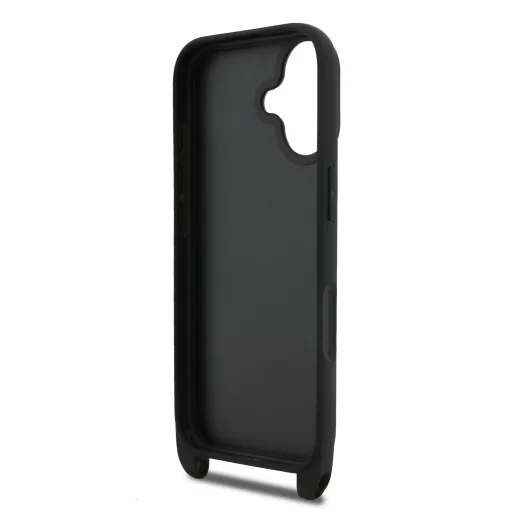  iPhone 17 Fekete Karl Lagerfeld Saffiano Crossbody Strap Metal Karl and Choupette tok - 6