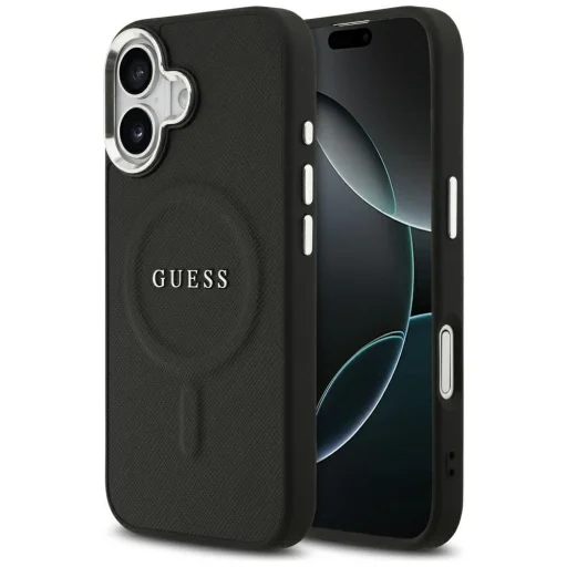  iPhone 17 Fekete Guess PU Saffiano MagSafe tok - 1