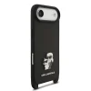  iPhone 17 Air fekete Karl Lagerfeld Saffiano Crossbody Pánt Fém Karl és Choupette tok - 4