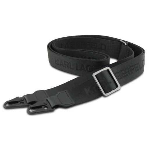  iPhone 17 Air fekete Karl Lagerfeld Saffiano Crossbody Pánt Fém Karl és Choupette tok - 7