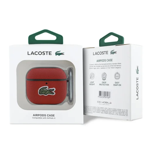 AirPods 4 Piros Lacoste Petit Pique Croc Logo Patch tok - 3