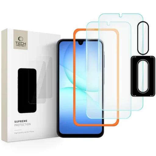 Tech-protect Supreme Könnyű Készlet 3-csomag Galaxy A17 4g / 5g Átlátszó üvegfólia - 1