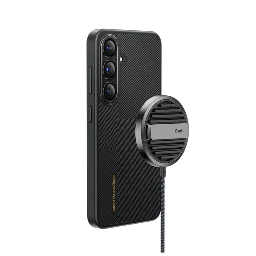  Samsung Galaxy S24 Plus fekete Benks Montage Magnetic Armor Pro Kevlar tok fém kerettel 600D+1500D (MA41) - 2
