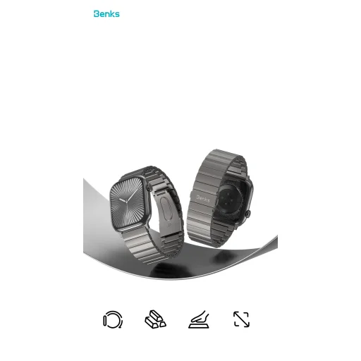  Apple Watch 42/44/45/49mm Benks állítható titán szíj - 4