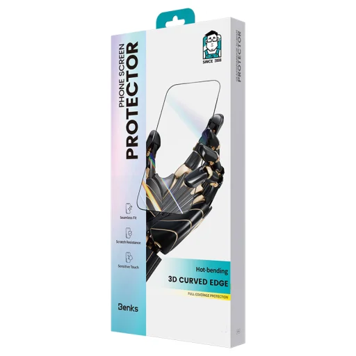  iPhone 15 Pro Max fekete Benks Tempered glass Arc Shield Full Coverage (GA62) üvegfólia - 7