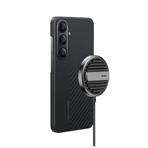  Samsung Galaxy S24 fekete Benks Montage Magnetic Armor Air Kevlar Fliptok 600D (M040) - 4