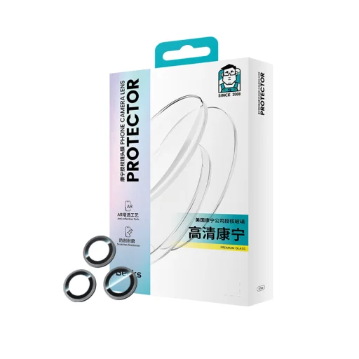  iPhone 15 Pro/15 Pro Max Benks edzett üveg DR zafír lencsevédő kamera számára fekete üvegfólia (3 darab lencse) - 4