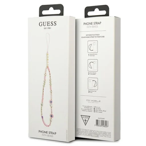 Guess mobiltelefon pánt GUSTSHPP rózsaszín Beads Shell - 3