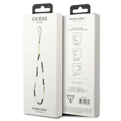 Guess függő GUSTBCKH Telefon heveder fekete-fehér Heishi gyöngyök - 3