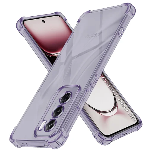 Oppo Reno12 Pro Techsuit - Shockproof Clear Silicone - Smoke Black tok - 1