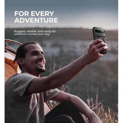 Google Pixel 9 Pro XL Dexnor 360 ütésálló tok kihajtható állvánnyal és kameravédővel fekete - 5