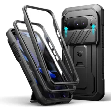 Google Pixel 10 / 10 Pro Dexnor ütésálló tok kihajtható állvánnyal és kameravédővel fekete