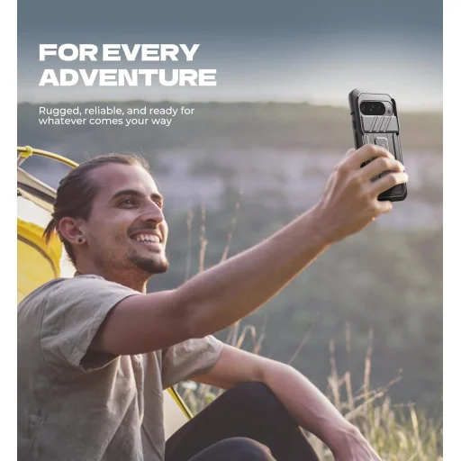 Google Pixel 10 / 10 Pro Dexnor ütésálló tok kihajtható állvánnyal és kameravédővel fekete - 7