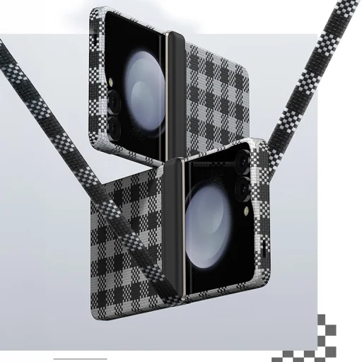  Samsung Galaxy Z Flip 7 fekete Benks Magnetic Armor Vichy Spin Kevlar fliptok 1000D (BK48) tok - 5