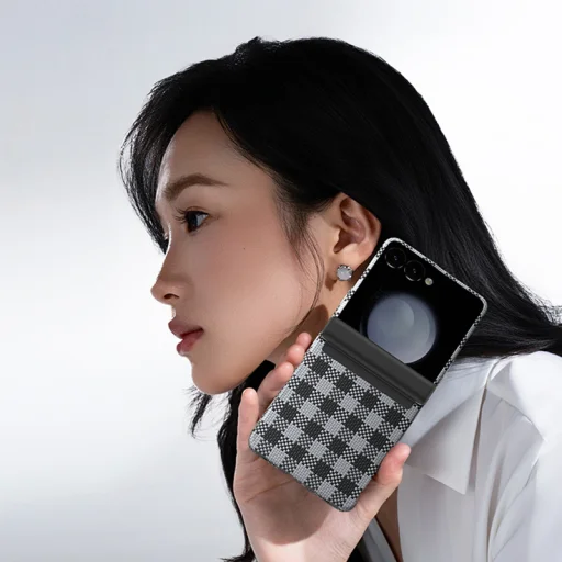  Samsung Galaxy Z Flip 7 fekete Benks Magnetic Armor Vichy Spin Kevlar fliptok 1000D (BK48) tok - 6