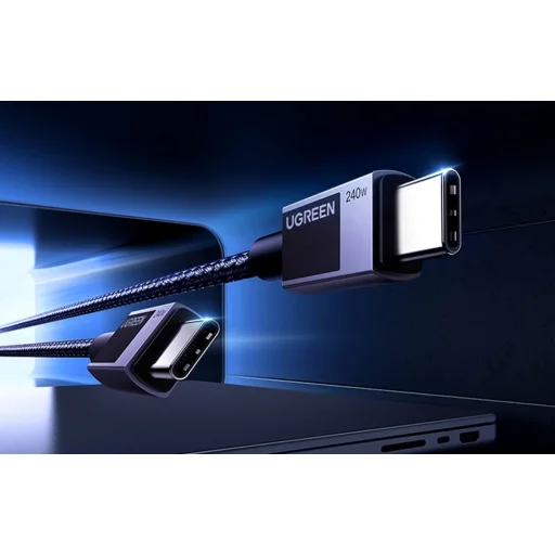 USB-C USB-C kábel Ugreen L513, 240W, 1m, 480Mbps (Csillagszürke) - 5