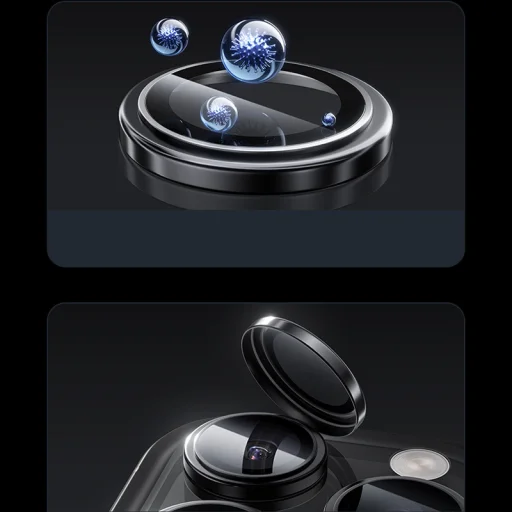  iPhone 16/16 Plus Ezüst Titán Benks Edzett Üveg Glass Warrior Kamera Lencsevédő (2 darab lencse) - 7