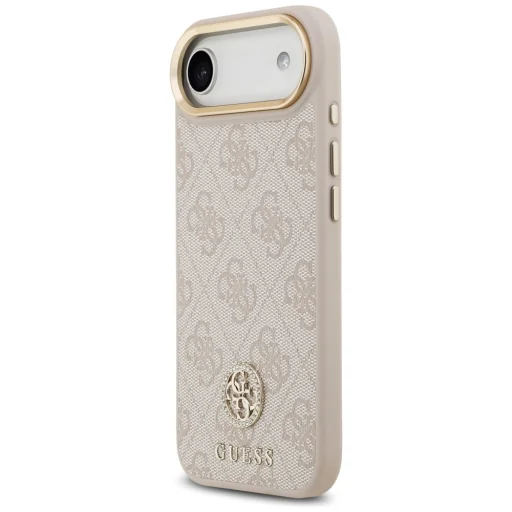  iPhone 17 Rózsaszín GUESS 4G Strass Logo & Big Strap Metal Buttons MagSafe Original Case tok - 2