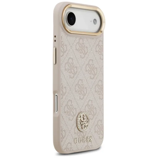  iPhone 17 Rózsaszín GUESS 4G Strass Logo & Big Strap Metal Buttons MagSafe Original Case tok - 4