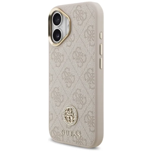  iPhone 17 rózsaszín GUESS 4G Strass Logo & Big Strap Metal Buttons MagSafe Original tok - 2