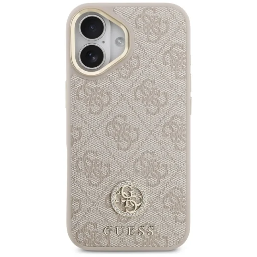  iPhone 17 rózsaszín GUESS 4G Strass Logo & Big Strap Metal Buttons MagSafe Original tok - 3