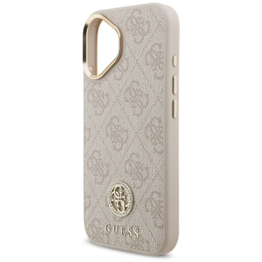  iPhone 17 rózsaszín GUESS 4G Strass Logo & Big Strap Metal Buttons MagSafe Original tok - 6
