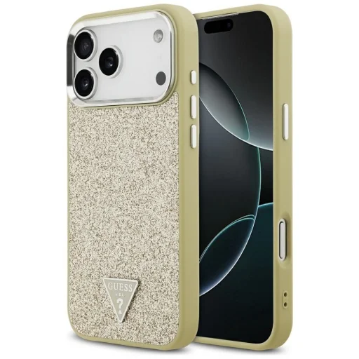  iPhone 17 Pro Max Guess Glitter Triangle Logo MagSafe tok arany - 1