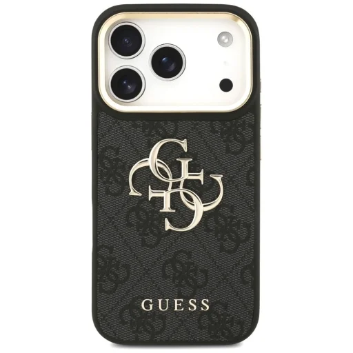iPhone 17 Pro Guess 4G Big 4G Classic Logo Big Strap Metal Gombok fekete tok - 2