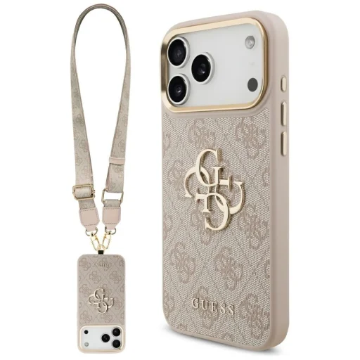 iPhone 17 Pro Max Guess 4G Big 4G Classic Logo Big Strap Metal Buttons rózsaszín tok - 1
