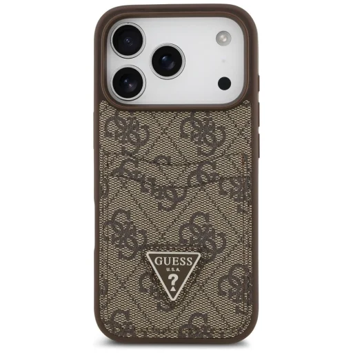 iPhone 17 Pro Guess 4G Double Card Triangle barna tok - 3