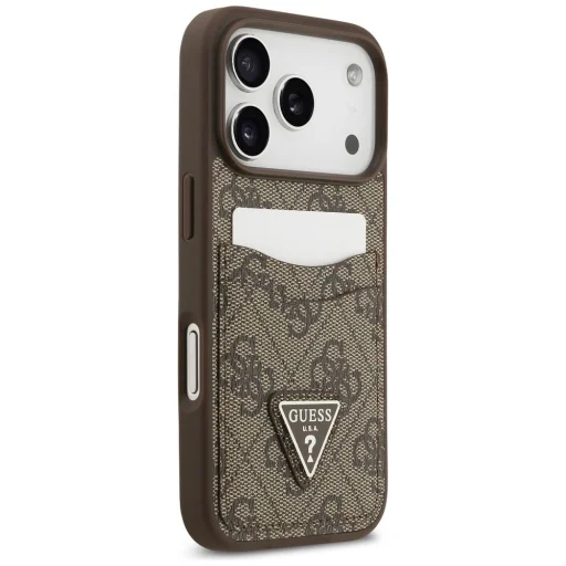 iPhone 17 Pro Guess 4G Double Card Triangle barna tok - 4