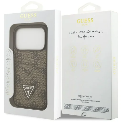iPhone 17 Pro Guess 4G Double Card Triangle barna tok - 8