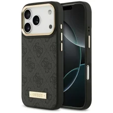 iPhone 17 Pro Guess 4G Logo Plate MagSafe tok Fekete