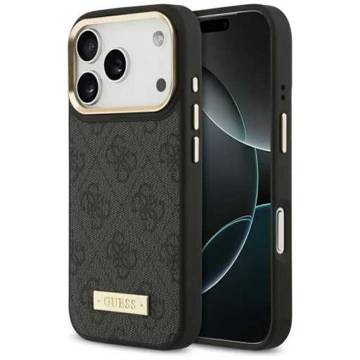 iPhone 17 Pro Guess 4G Logo Plate MagSafe tok Fekete - 1