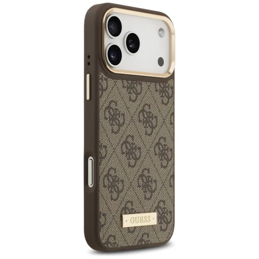 iPhone 17 Pro Max Guess 4G Logo Plate MagSafe tok Barna - 4