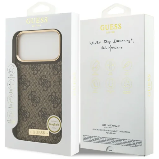 iPhone 17 Pro Max Guess 4G Logo Plate MagSafe tok Barna - 8