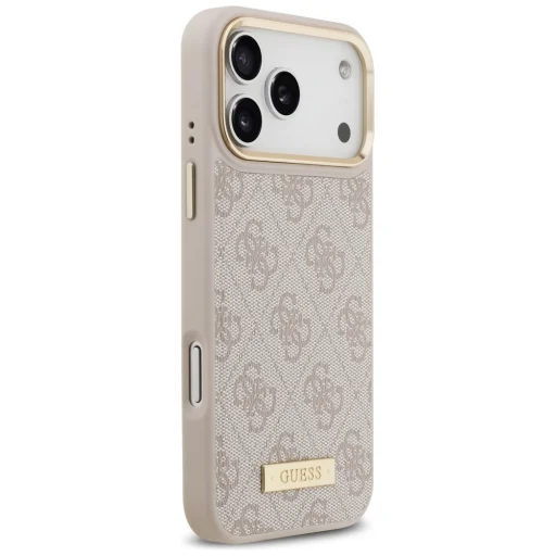 iPhone 17 Pro Max Guess 4G Logo Plate MagSafe rózsaszín tok - 4