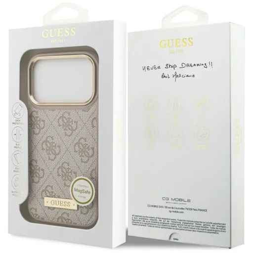 iPhone 17 Pro Guess 4G Logo Plate MagSafe tok Rózsaszín - 8