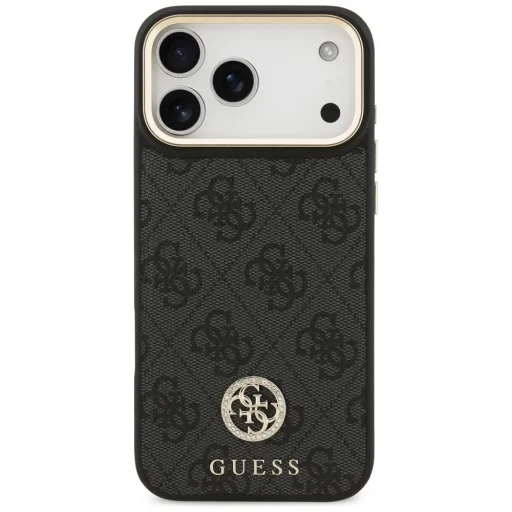 iPhone 17 Pro Max Guess 4G Srtass Logo & Big Strap Metal Buttons MagSafe fekete tok - 3