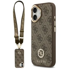 iPhone 17 Guess 4G Strass Logo & Big Strap Metal Buttons MagSafe barna tok