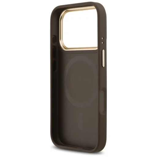 iPhone 17 Pro Guess 4G Strass Logo & Nagy Pánt Fém Gombok MagSafe Barna tok - 7