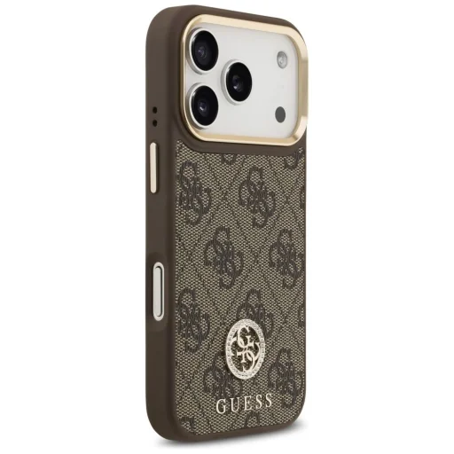 iPhone 17 Pro Guess 4G Strass Logo & Nagy Pánt Fém Gombok MagSafe Barna tok - 2