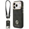 iPhone 17 Pro Guess 4G Strass Logo & Big Strap Metal Buttons MagSafe tok Fekete thumbnail